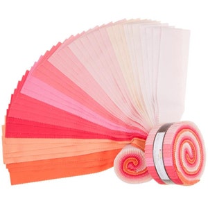 Kona Quilting Cotton Solids  Jelly Roll Blushing Bouquet Palette 2.5" Strips Precuts By Robert Kaufman