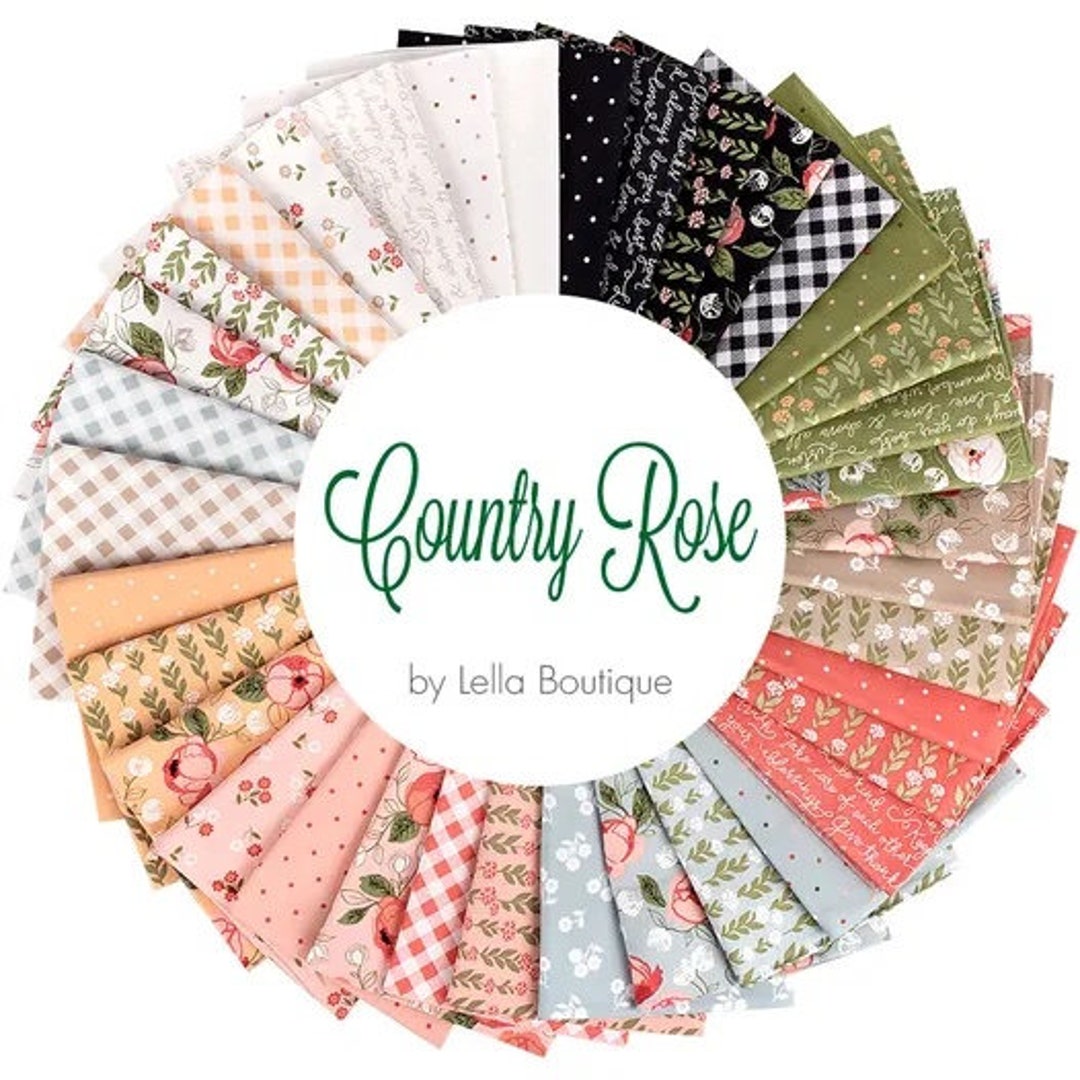 Quilting Cotton Fat Quarter Bundle Fabric Country Rose by Lella