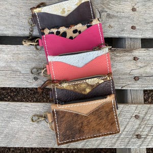 Western Keychain wallet. Hair on hide. Cowhide money/coin wallet