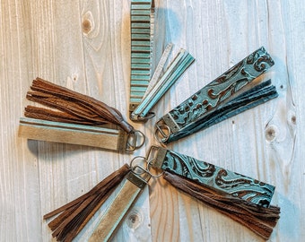 Orecchini A Goccia Bohemien In Vera Pelle E Rame - Stile Foglia - Dream Shop