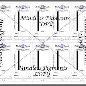 Template/Printable | Watercolor Vertical Swatch Card | Print on any type of watercolor paper, as many times as you want