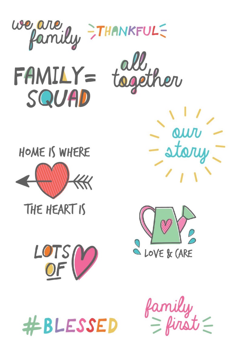 Family Love sticker sheets