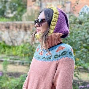 Cagoule/sweat à capuche/chapeau en pure laine tricoté à la main pour ses anniversaires d'accessoires faits main