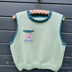 Knitted tank top pullover cotton gifts for her handmade clothes birthday presented