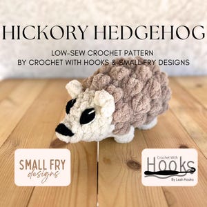 Hickory the Hedgehog Amigurumi Crochet Pattern – Low Sew - Digital PDF