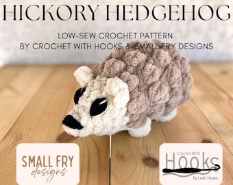 Hickory the Hedgehog Amigurumi Crochet Pattern – Low Sew - Digital PDF