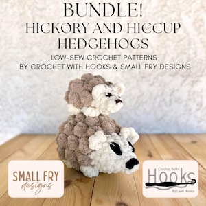 Hickory and Hiccup Hedgehog Amigurumi Crochet Pattern BUNDLE – Low Sew - Digital PDF