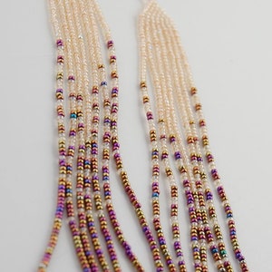 Iridescent Iris Rainbow Fringe Earrings