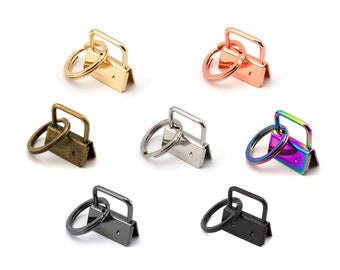 1 Inch (25mm) Key Fob Hardware with 3/4 Inch Split Ring (20mm) in Iron Alloy (Choose Your Color)