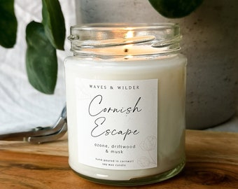 Cornish Escape Candle | Soy Wax, Ozone Driftwood Musk