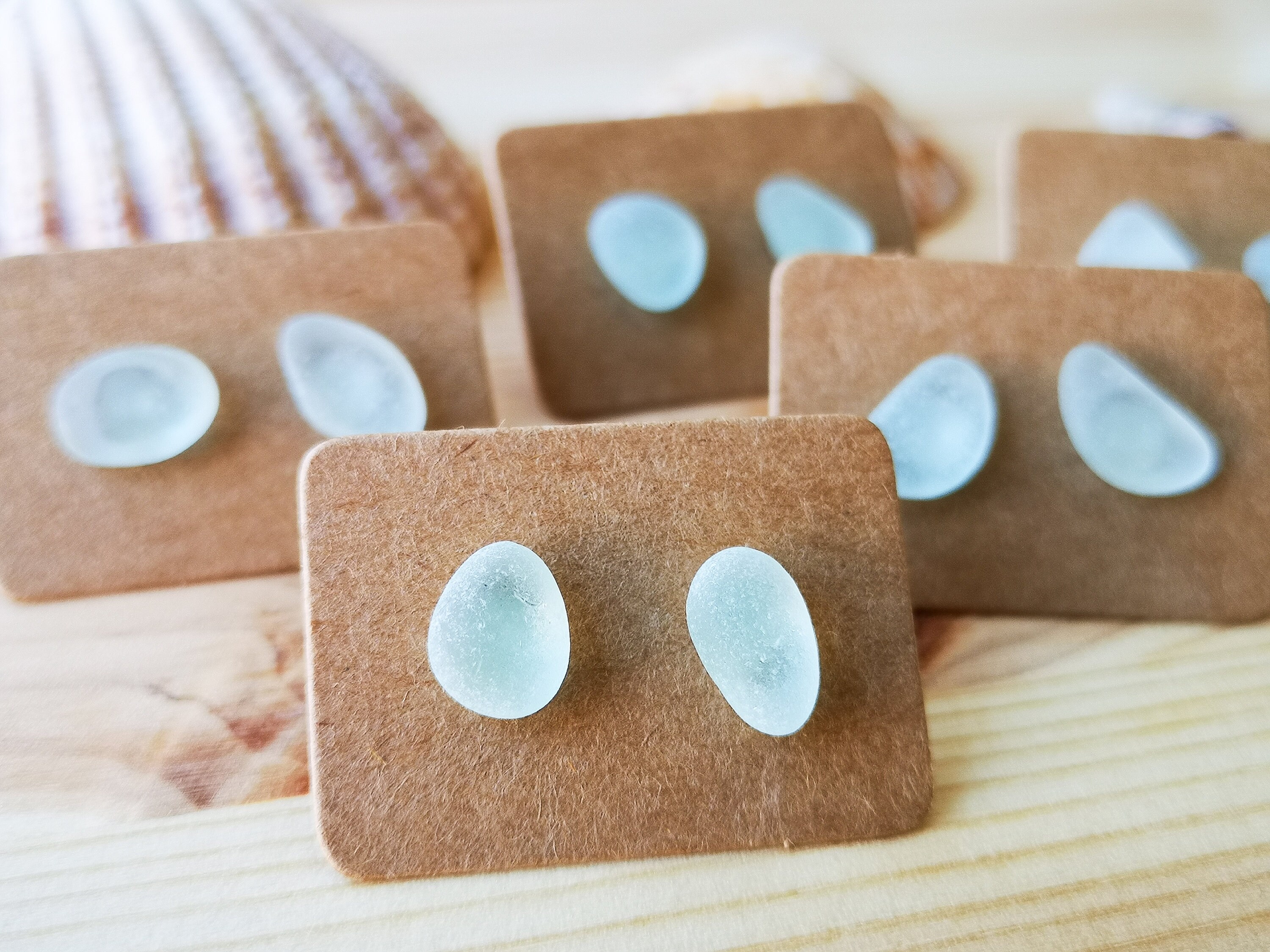 Cornish Sea Glass Stud Earrings. Choose Your Colour. Sea Glass Jewell…
