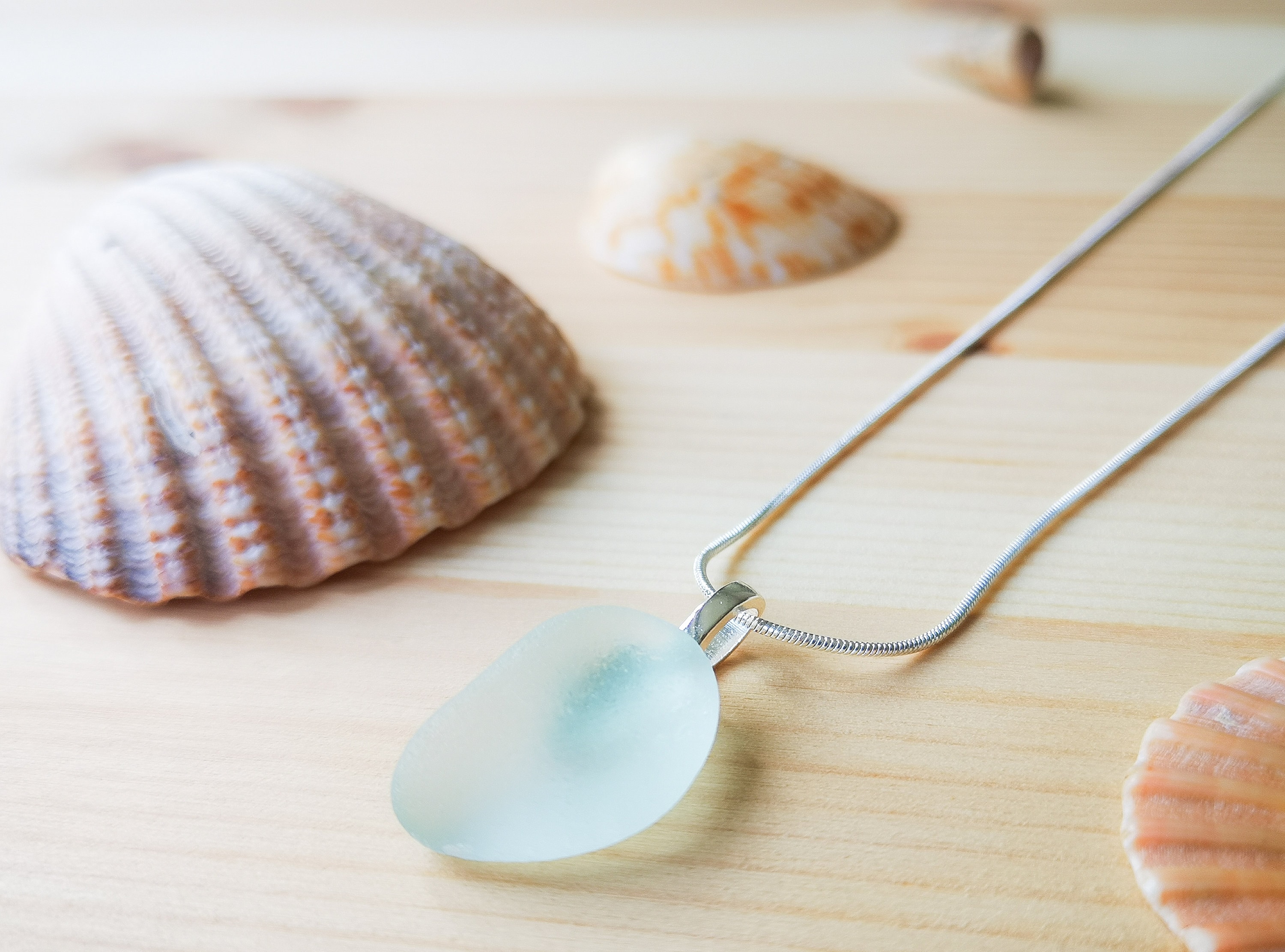 Genuine Seafoam Cornish Sea Glass Necklace. Women's Jewellery. Xm…