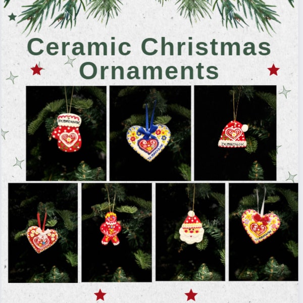 Hand painted Ceramic Christmas  ornaments can be personalized