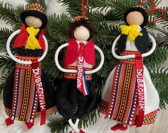 Traditional Dubrovnik Konavle handmade doll Christmas ornament unbreakable