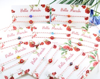 Martis Bracelet Set: Red & White Evil Eye March Bracelet