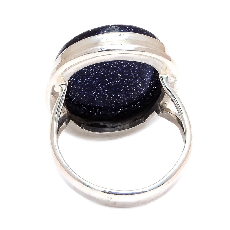 Blue Sandstone 925 Sterling Silver Statement Ring Handmade silver Ring Sandstone Ring Christmas Ring