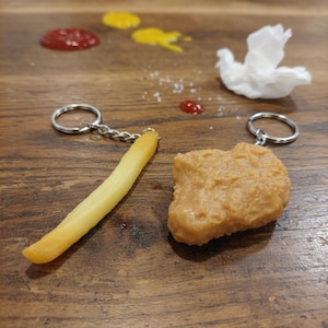 Chicken Nugget or French Fry Keychain: Foodie Gift