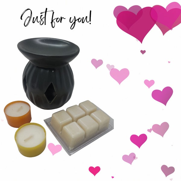 Just for you! Wax Melt Warmer Bundle | 2 Tealights Included | 1 Wax Melt Included   | Gift Ideas | Wax Warmer/ Started Kit