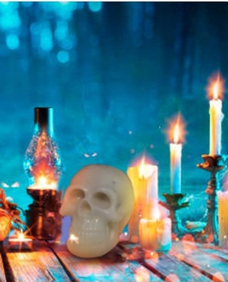 Skull Pillar Candles Goth Candle/ Halloween Candles/ Pillar Etsy