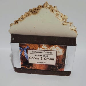 Hot Cocoa and Cream Bar Soap/ Natural Cocoa Scent/Palm Free