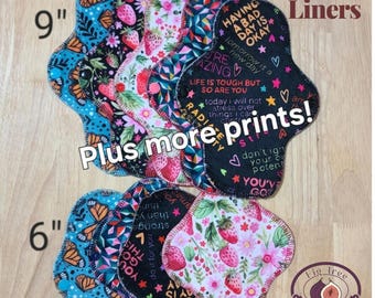 Minky Reusable Cloth Panty Liners (single liner) with Absorbent/Waterproof Zorb backing for Periods, Sweat, Discharge, & Bladder Leaks