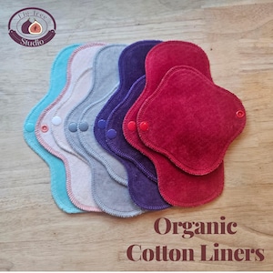 Beautiful Organic Cotton Panty Liners (single liner) with Absorbent/Waterproof Zorb backing for Periods, Sweat, Discharge, & Bladder Leaks