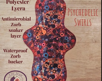 Wielorazowa wkładka z poliestru/lycry (pojedyncza) z antybakteryjną wkładką Zorb/wodoodpornym podkładem na miesiączkę/nieszczelność pęcherza