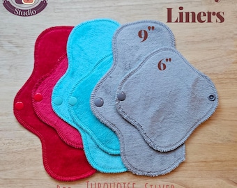 Solid Minky Reusable Cloth Panty Liners (single liner) with Absorbent/Waterproof Zorb backing for Periods, Sweat, Discharge, & Bladder Leaks