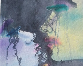 Kiss - watercolor, framed