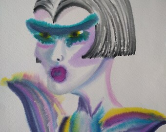 Masked Ball - watercolor, unframed