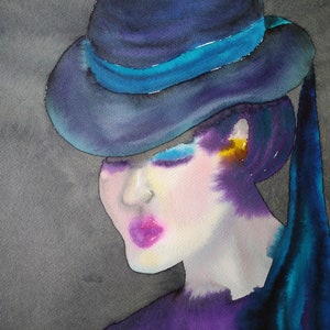 Lady - watercolor, unframed