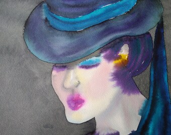 Lady - watercolor, unframed