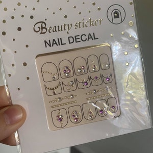 3D Nail Art Sticker Pink Abstract Design High Quality Nail Decal 1 SHEET