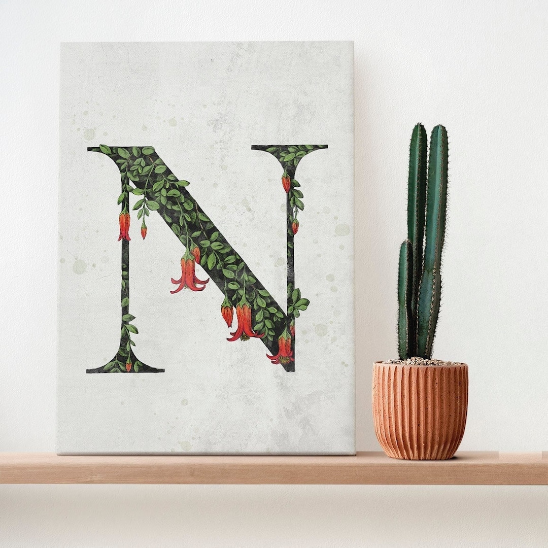 Printable Letter n Wall Decor With Cotyledon Etsy