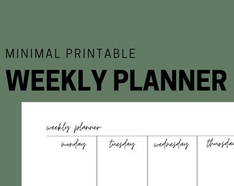 Minimal printable weekly planner