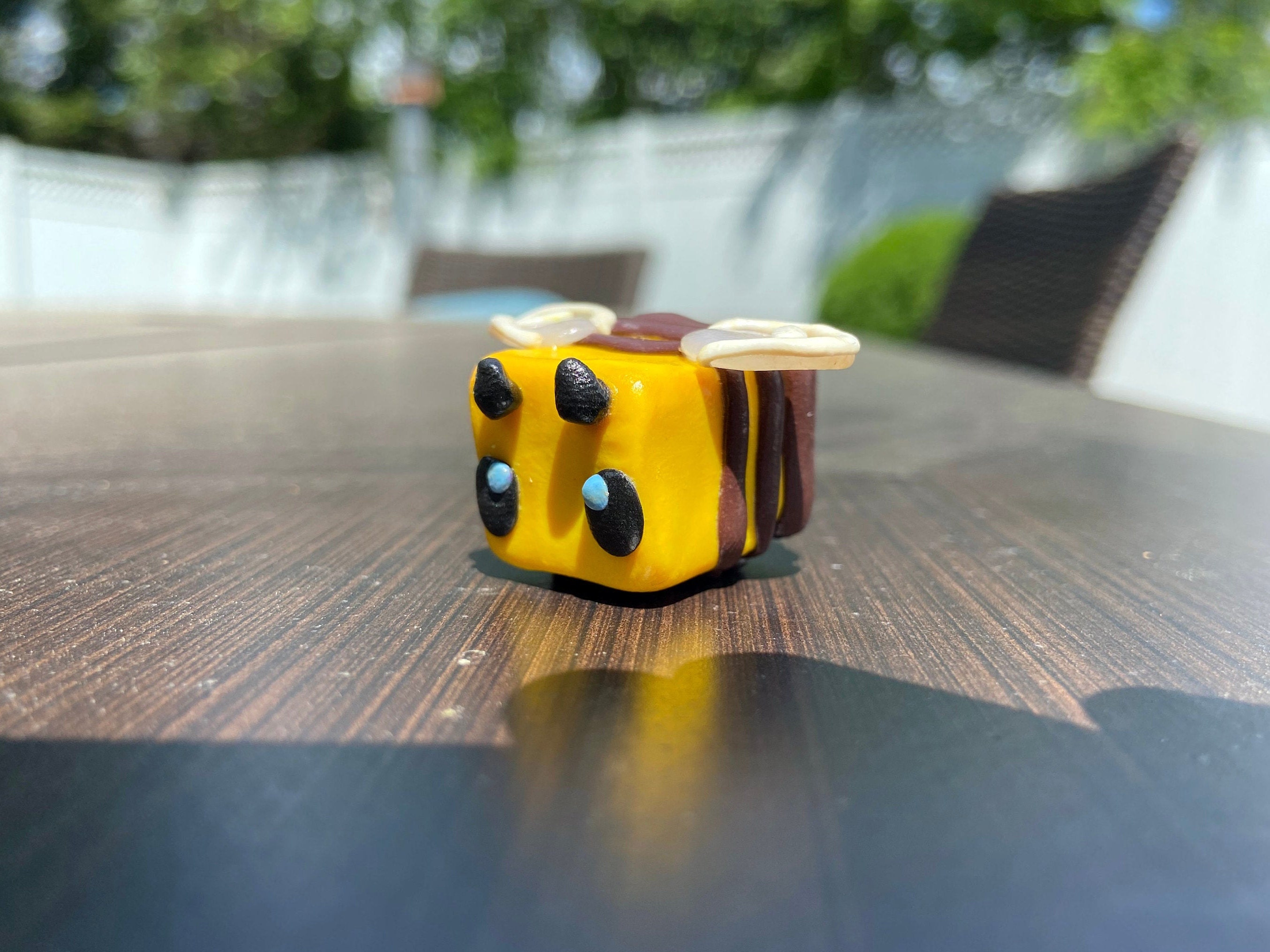 Custom Clay Minecraft Bee Figure Minecraft Keychain Etsy