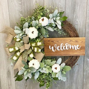 Wreath, Fall Wreath, Pumpkin Wreath, Fall Decor, Front Door Wreath, Autumn Wreath, Harvest Wreath, Housewarming Gift, Thanksgiving Wreath