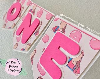 Ms. Rachel High Chair Banner | Ms. Rachel Icky Sticky Bubblegum Birthday Theme Party Banner | Ms. Rachel Birthday Party Theme Decor Supplies