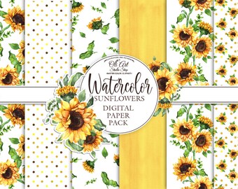 Download Sunflower Digital Paper Etsy