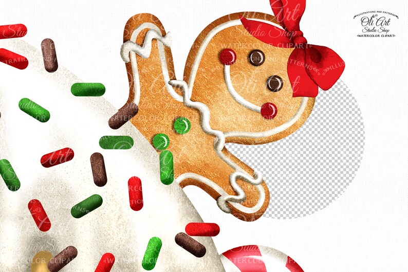 Christmas gingerbread gnomes digital clipart gingerbread man  etsy