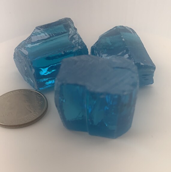 Aqua Cubic Zirconia Lab Created Rough Stone for Faceting Etsy
