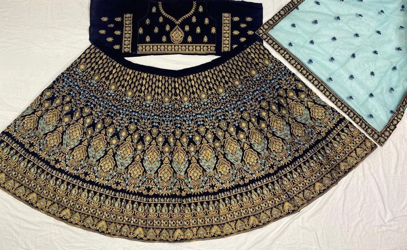 Velvet Lehenga Choli With Net Dupatta Designer Lengha Party Wear Dress Pakistani Lehenga Indian Wedding Dress Made To Measure Lengha Blouse