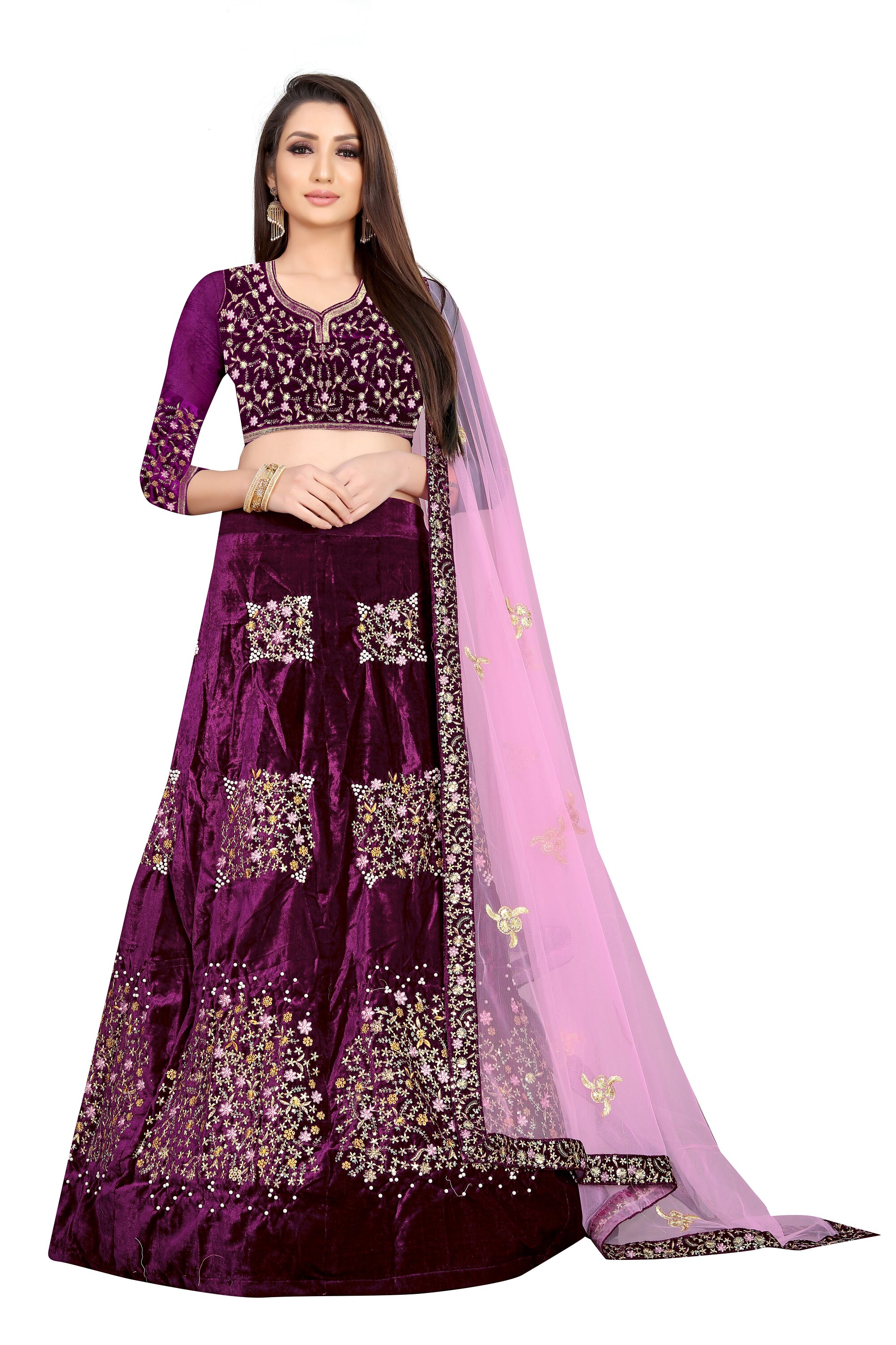 Wedding Party Wear Designer Lengha Purple Lehenga Choli Etsy