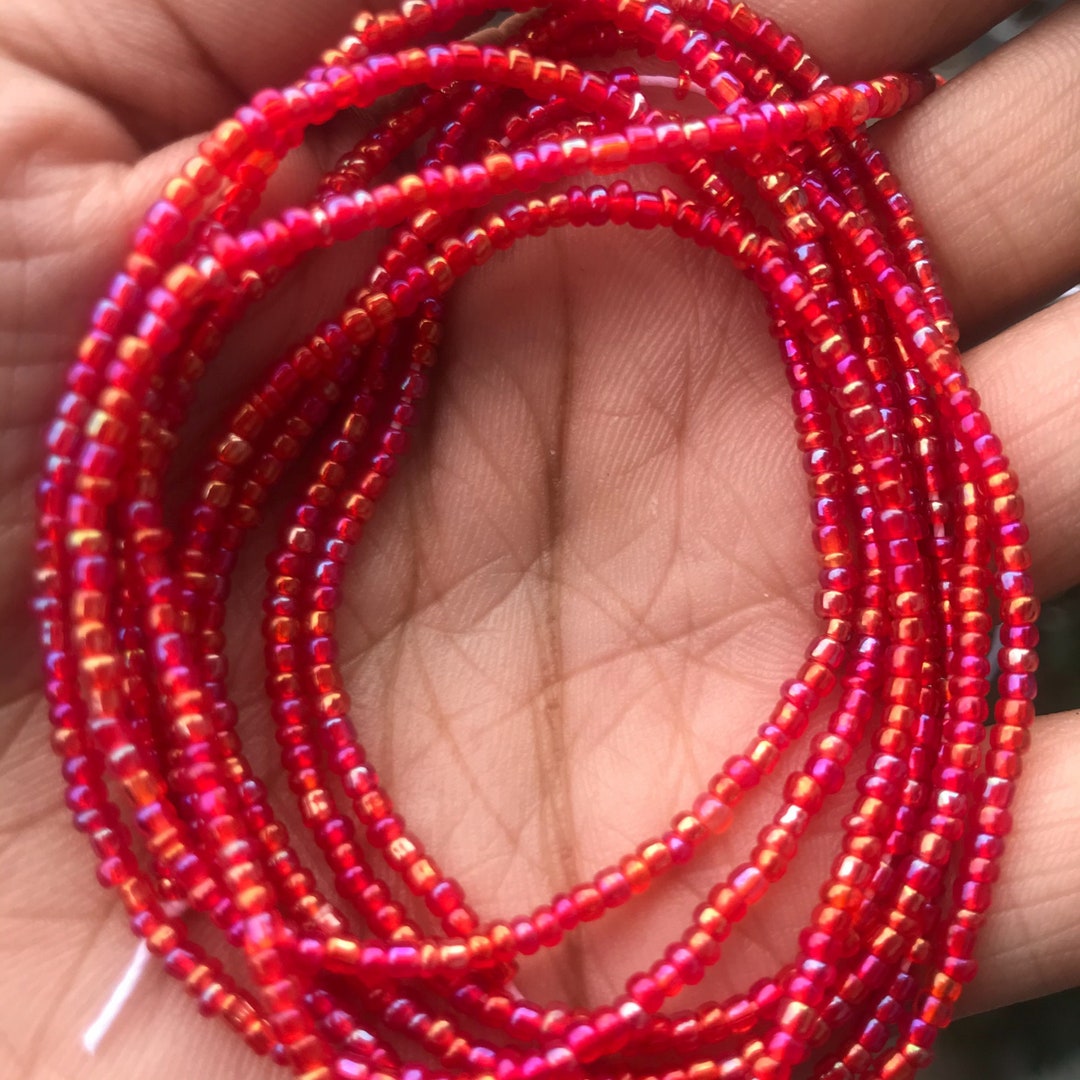Red Waist Beads Tie on Waist Beads Waist Beads for Weight Loss African