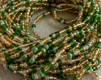 Cuentas africanas para la cintura con cierre y lazo: joyería corporal para mujer