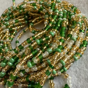 African Waist Beads with Clasp: Glass Beads, Body Jewellery for Weight Tracking