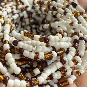 Waist Beads for Weight Loss | White and Brown Waist Beads for Plus Size Women