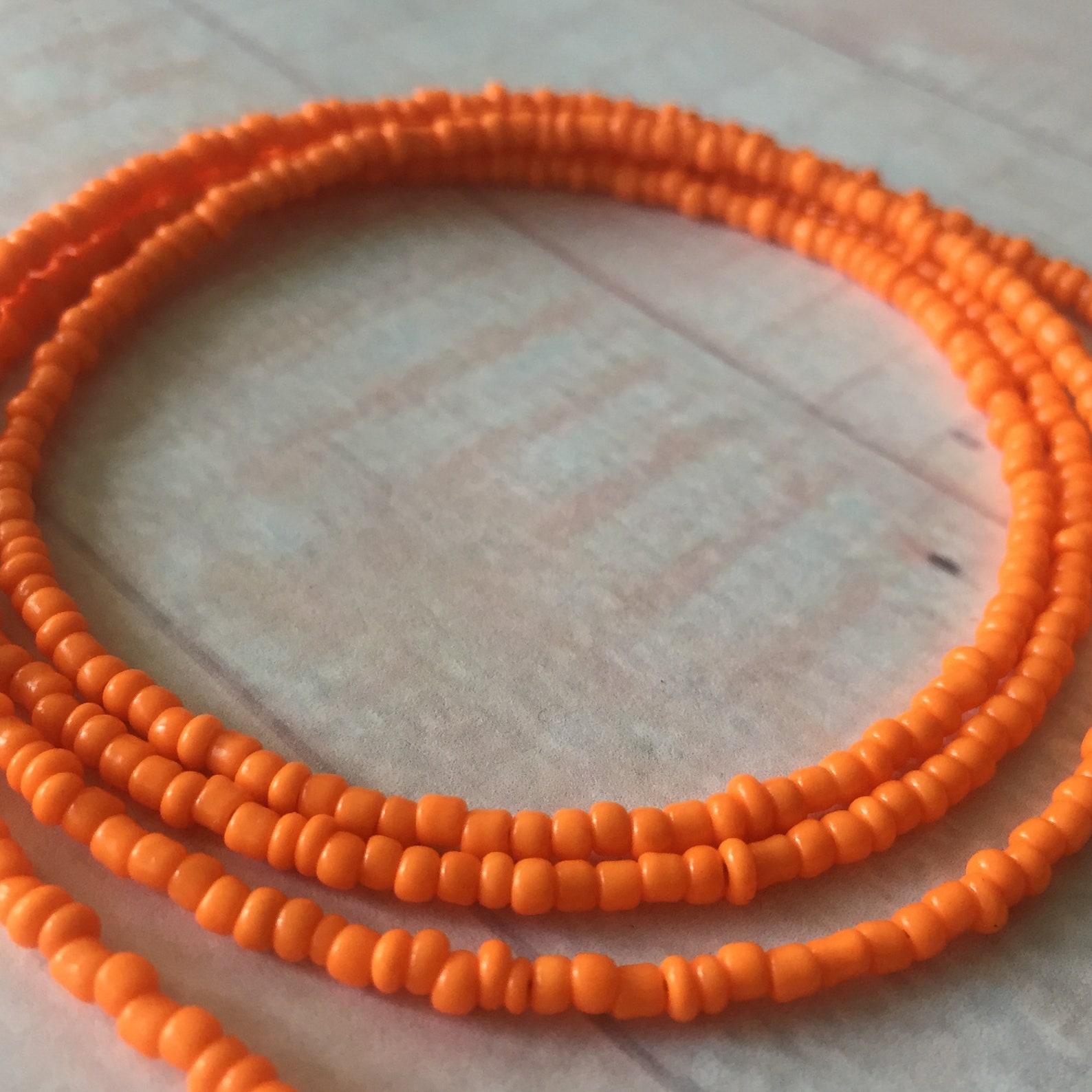 Neon Orange Waist Beads Tie on Waist Beads Waist Beads for Etsy UK