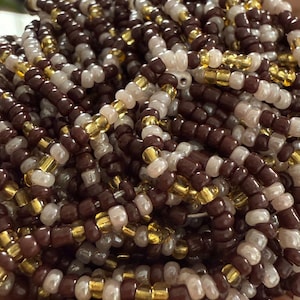 Brown African Waist Beads: Beaded Body Chain for Weight Tracking