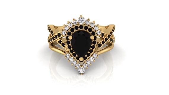 F&T JEWEL Black Onyx Jewelry Vintage Ring Engagement Rings For Women Wedding Bridal rings F&T JEWEL Black Onyx Jewelry Vintage Ring Engagement Rings For Women Wedding Bridal rings